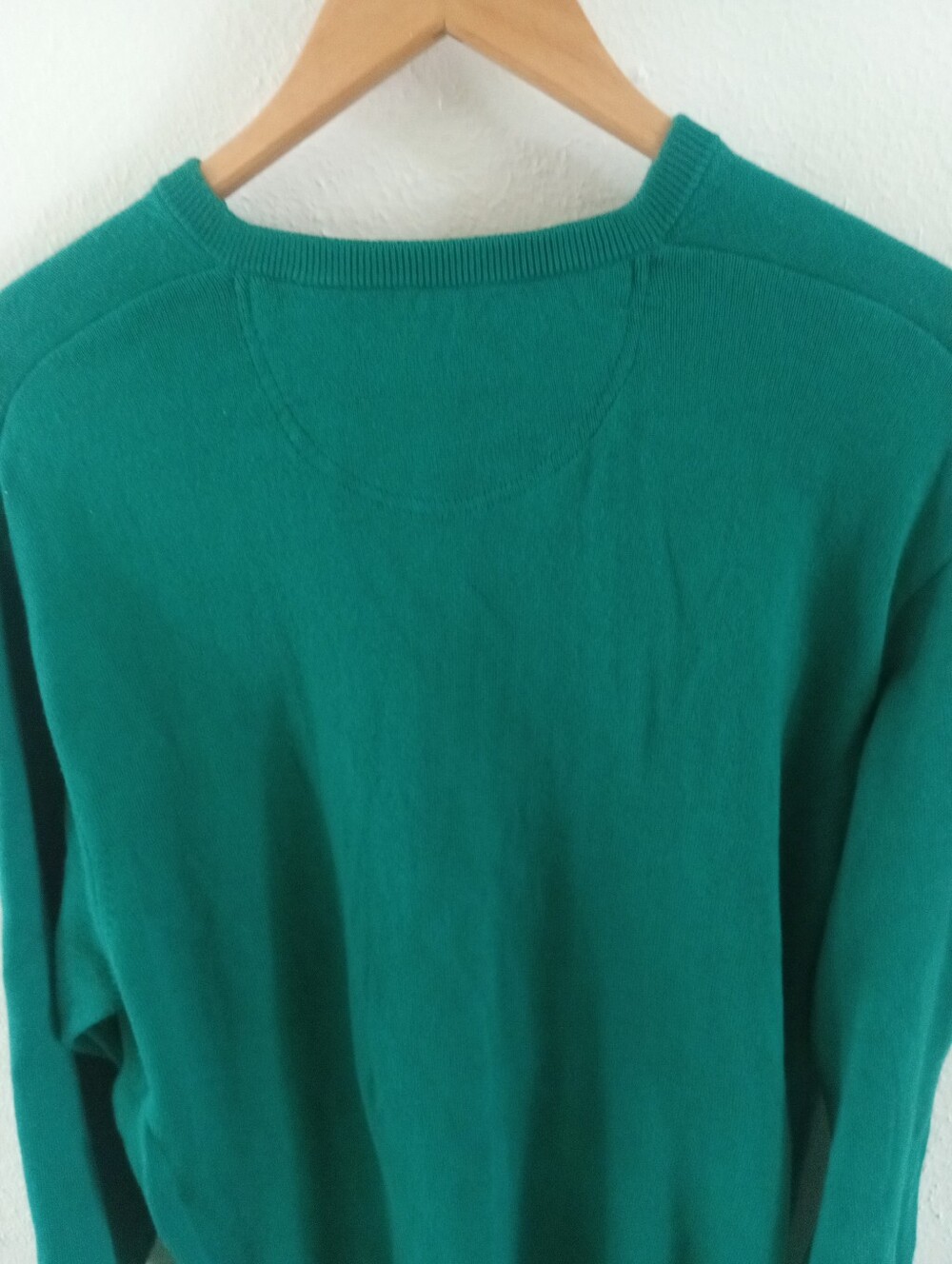 LACOSTE Kelly Green Cotton V-Neck Sweater | 7 XXL - Picture 4 of 8